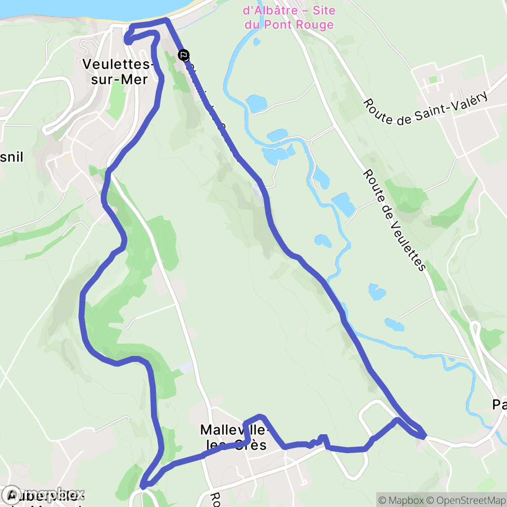 Veulettes-sur-Mer : carte du parcours de randonnée - France