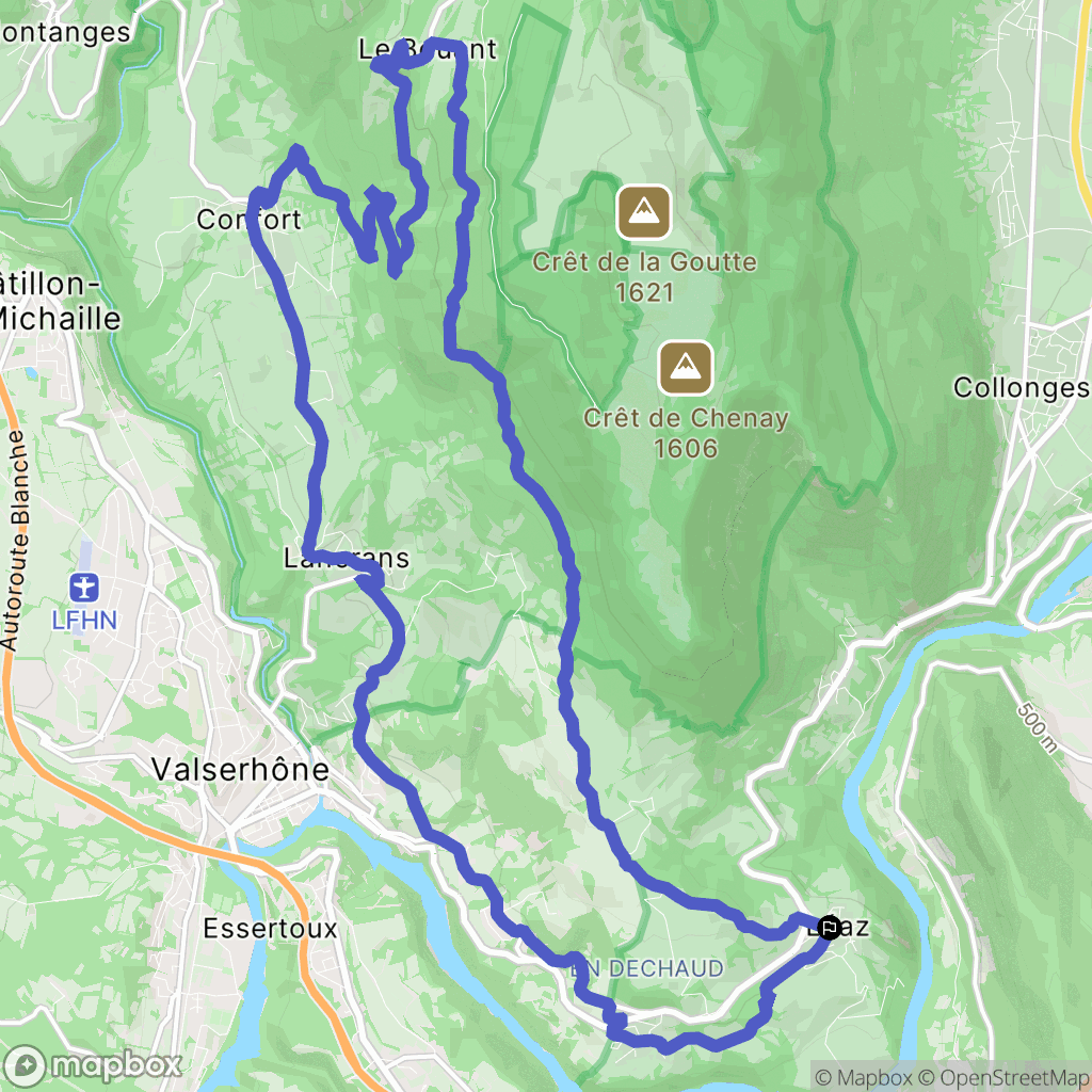 Léaz : carte du parcours de randonnée - France