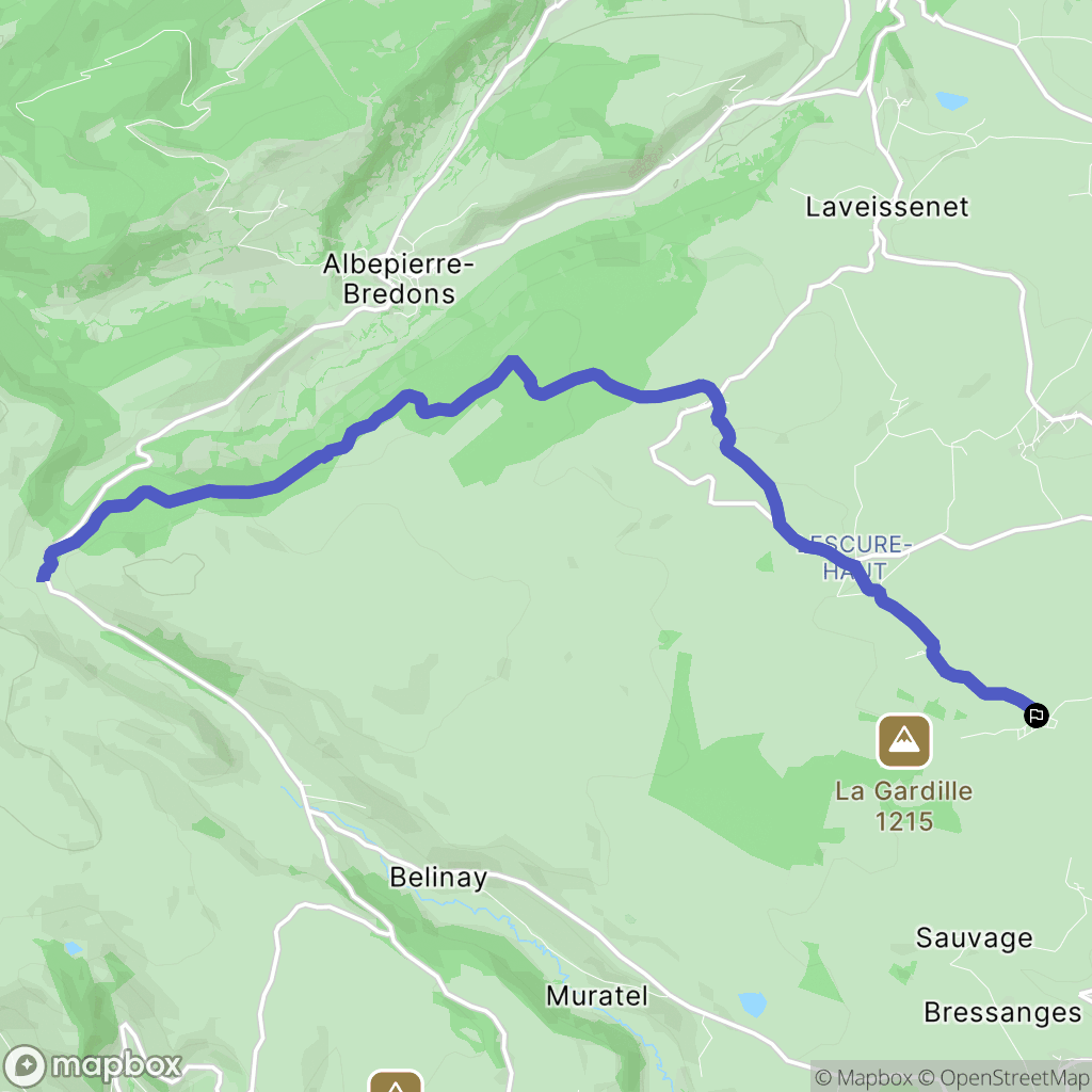 Valuéjols : carte du parcours de randonnée - France