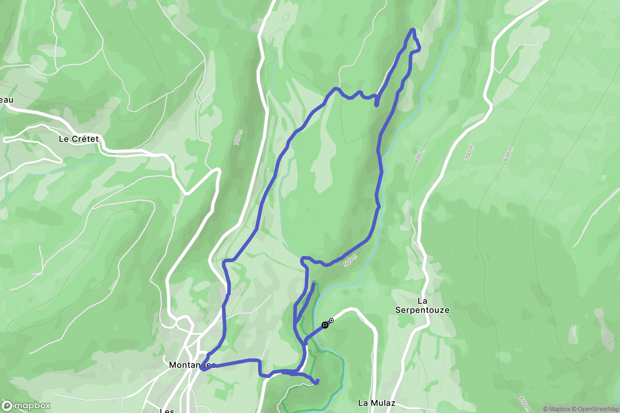 Confort : carte du parcours de randonnée - France