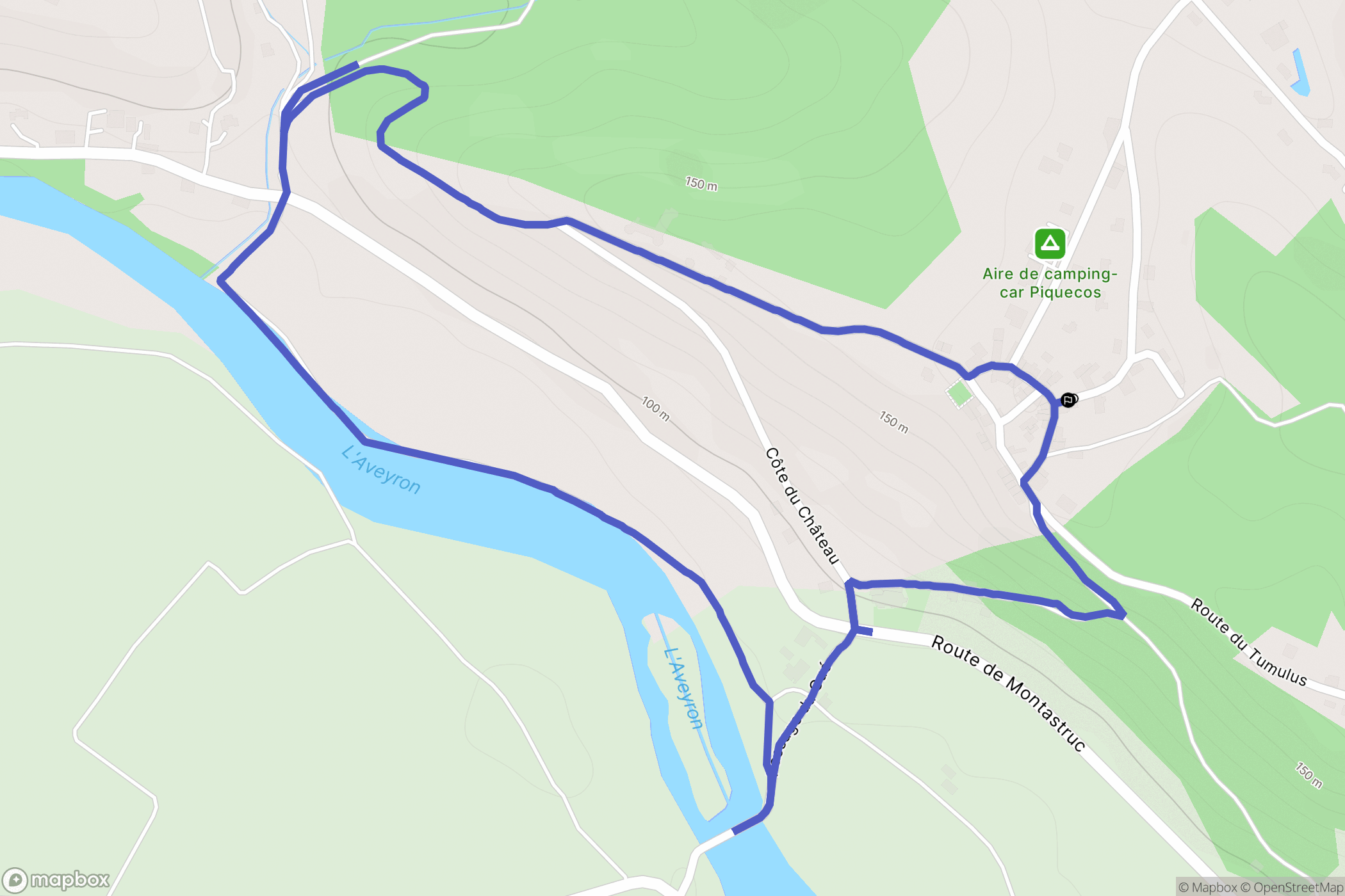 Piquecos : carte du parcours de randonnée - France