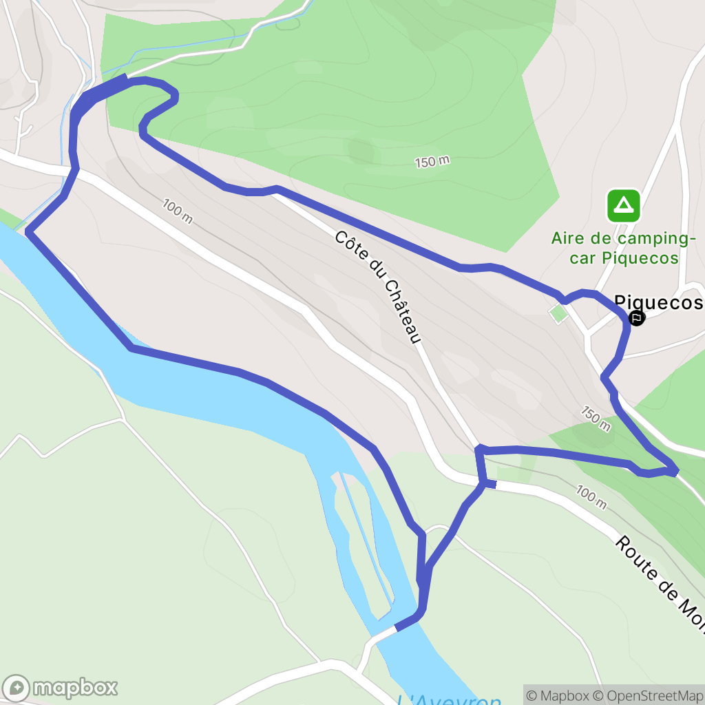 Piquecos : carte du parcours de randonnée - France