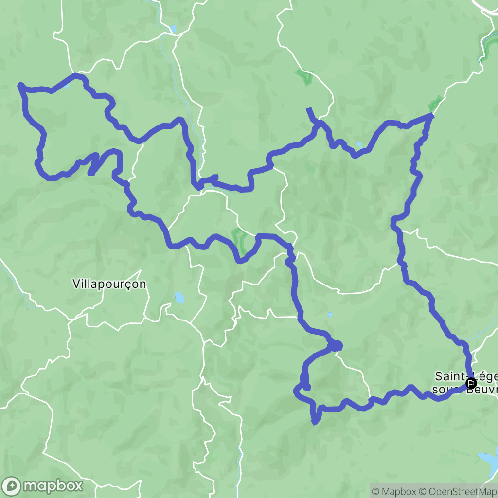 Saint-Léger-sous-Beuvray : carte du parcours de randonnée - France