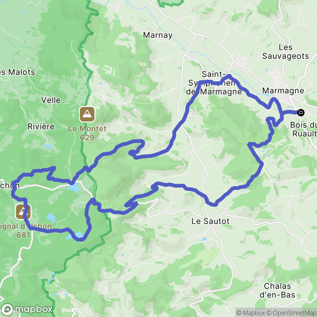 Marmagne : carte du parcours de randonnée - France