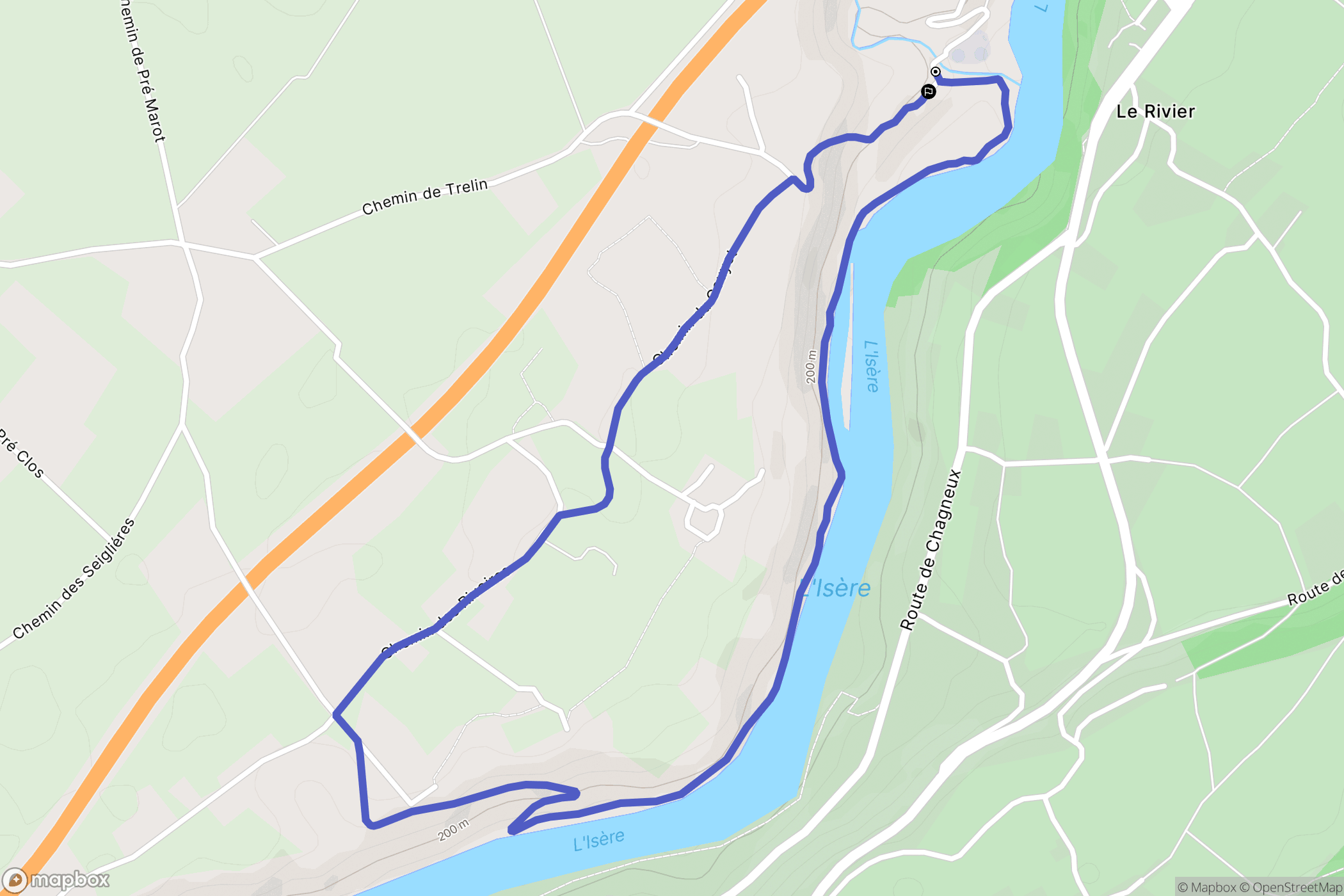 Beaulieu : carte du parcours de randonnée - France