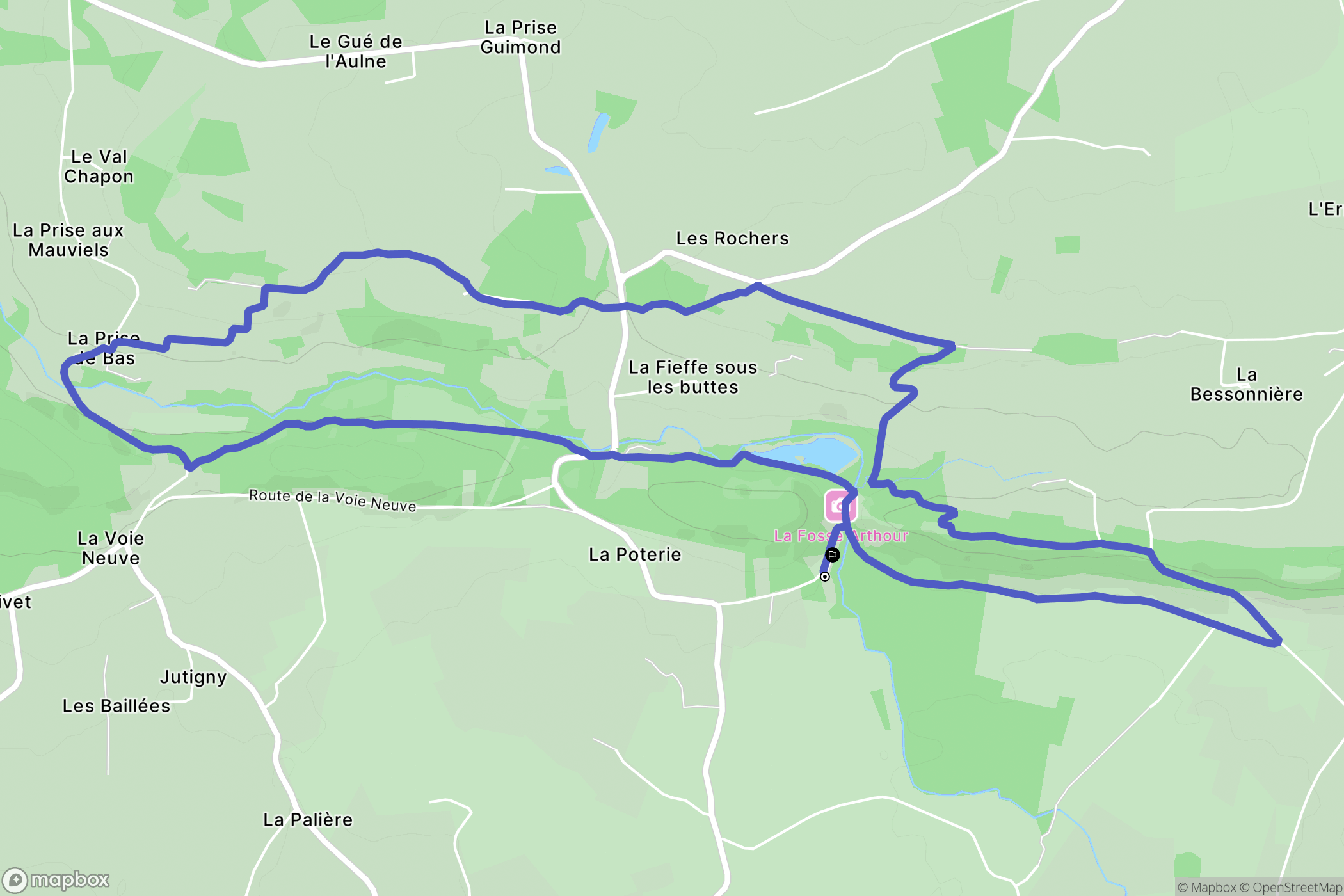 Saint-Georges-de-Rouelley : carte du parcours de randonnée - France