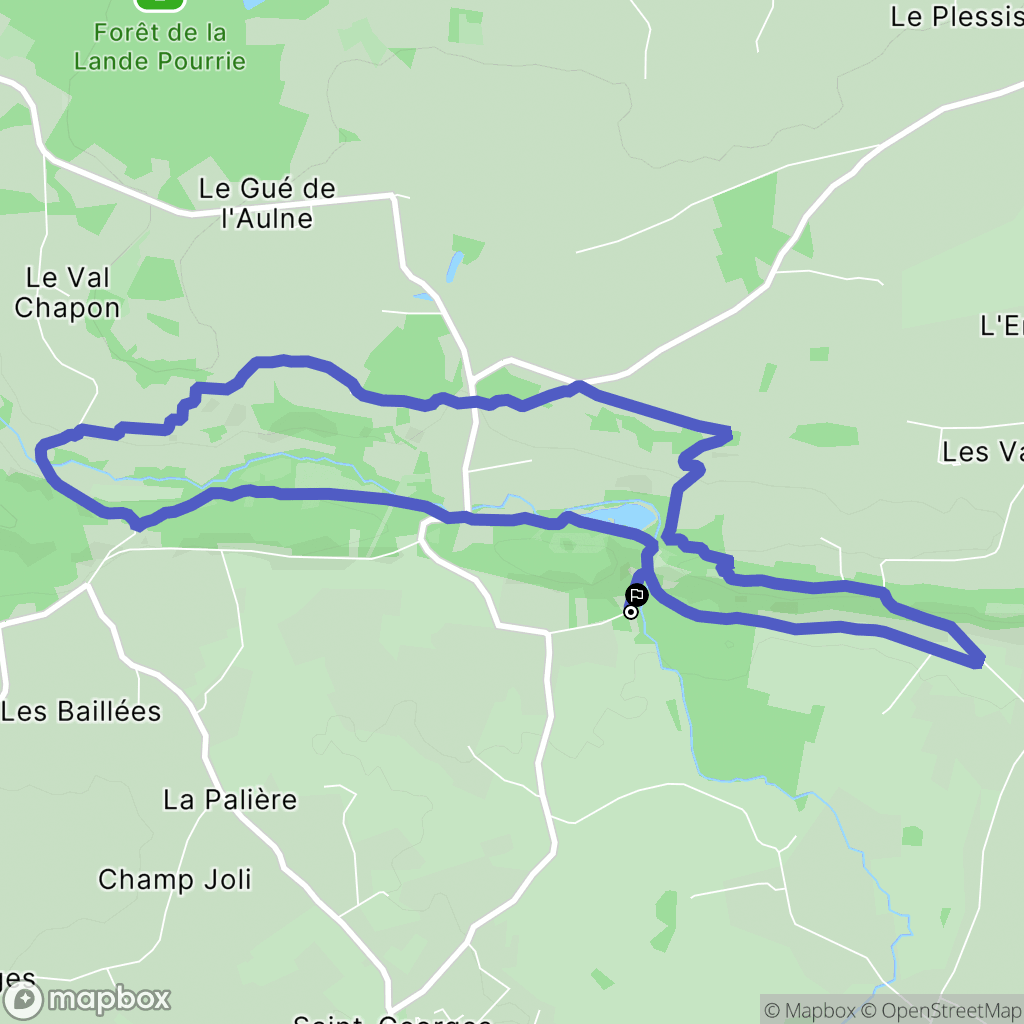 Saint-Georges-de-Rouelley : carte du parcours de randonnée - France