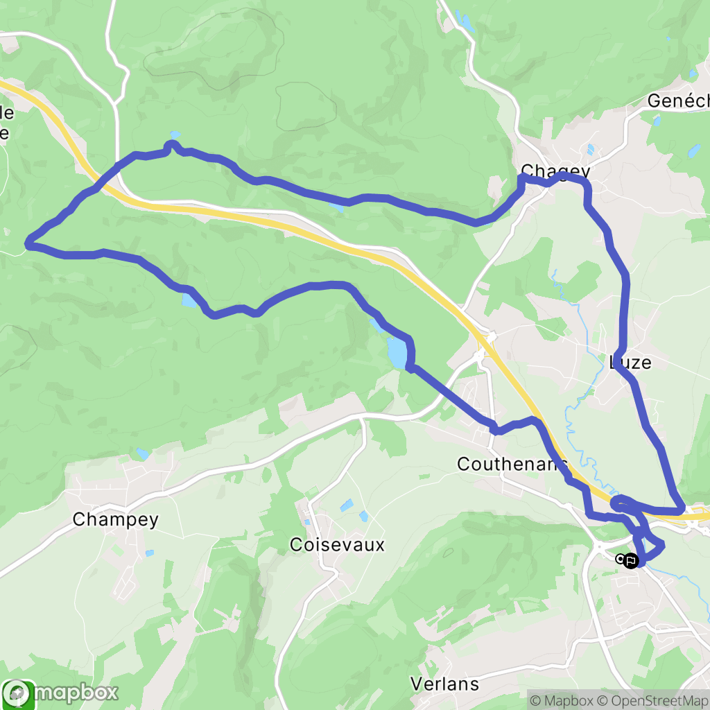 Héricourt : carte du parcours de randonnée - France