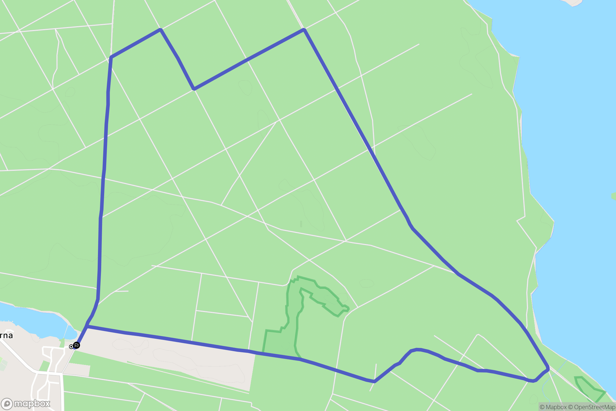 Jeziorna: mapa trasy - Poland