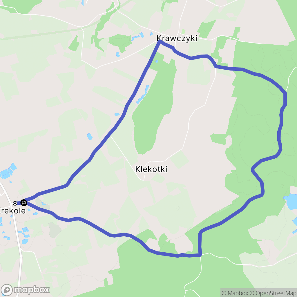 Krekole: mapa trasy - Poland