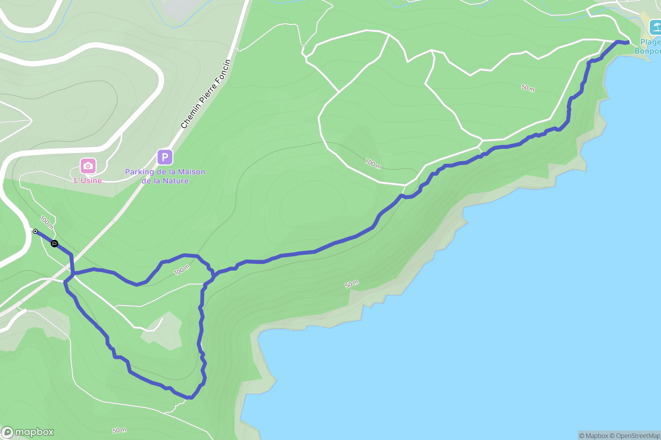 Cavalaire-sur-Mer : carte du parcours de randonnée - France