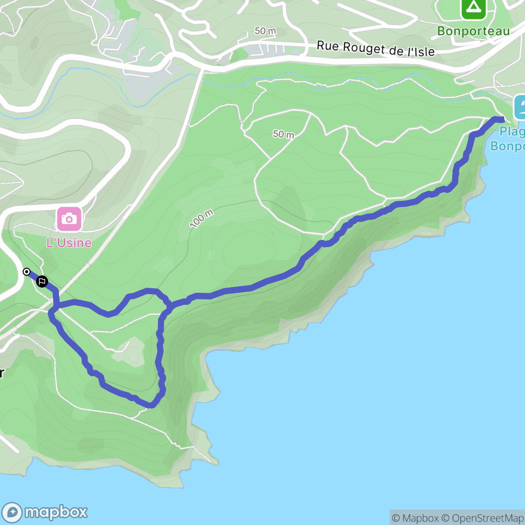 Cavalaire-sur-Mer : carte du parcours de randonnée - France