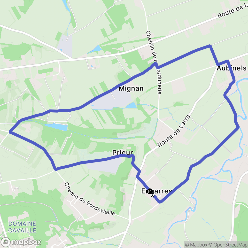 Grenade : carte du parcours de randonnée - France