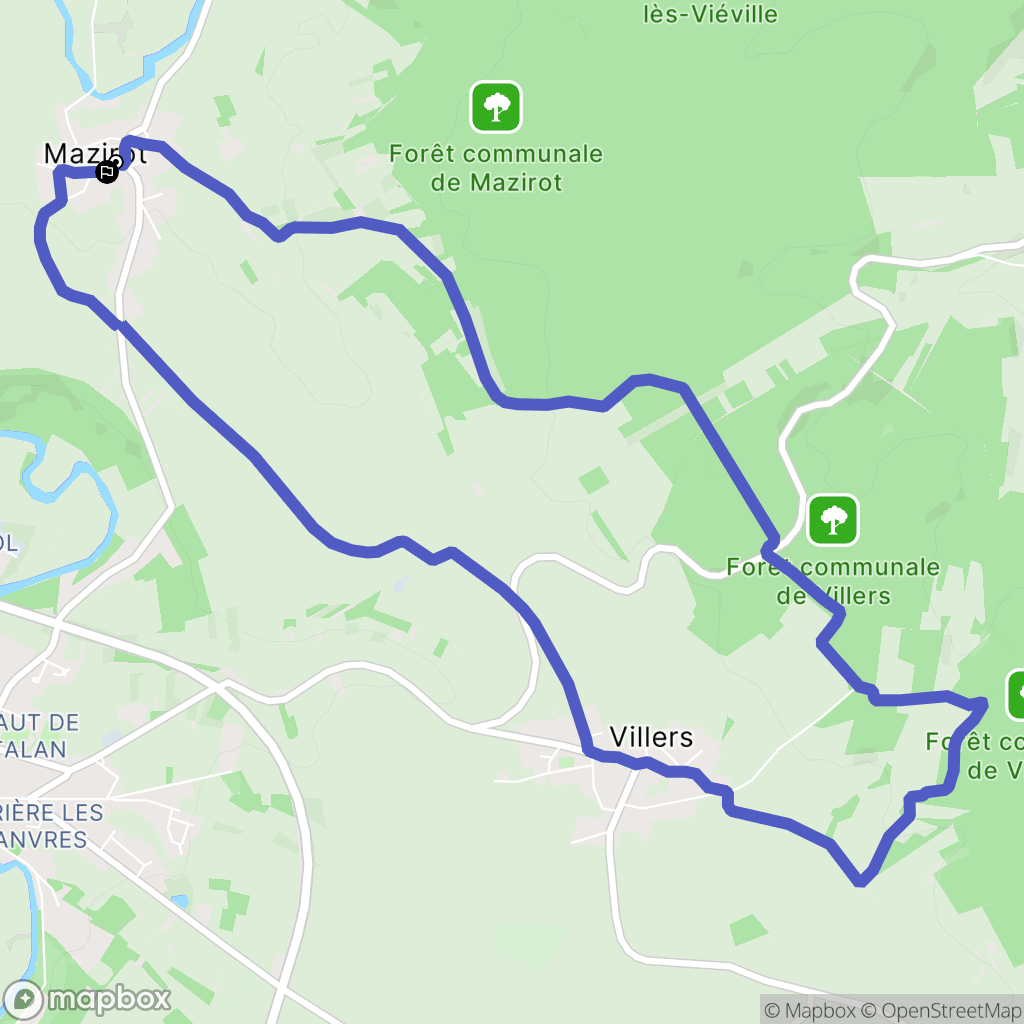 Mazirot : carte du parcours de randonnée - France