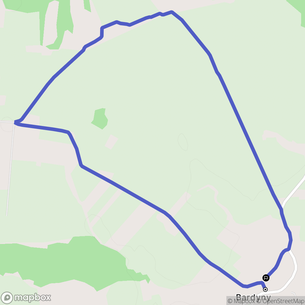 Bardyny: mapa trasy - Poland