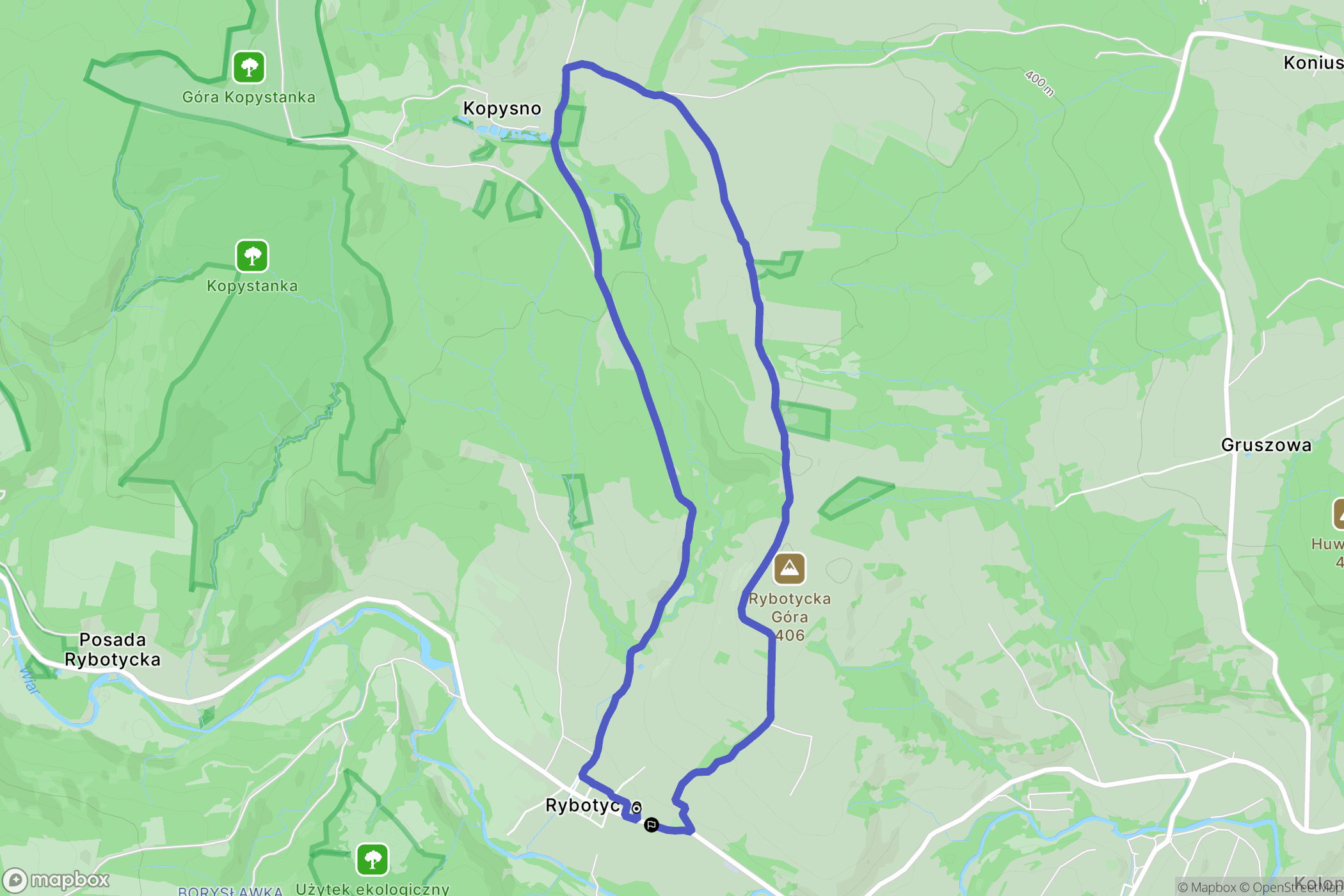 Rybotycze: mapa trasy - Poland