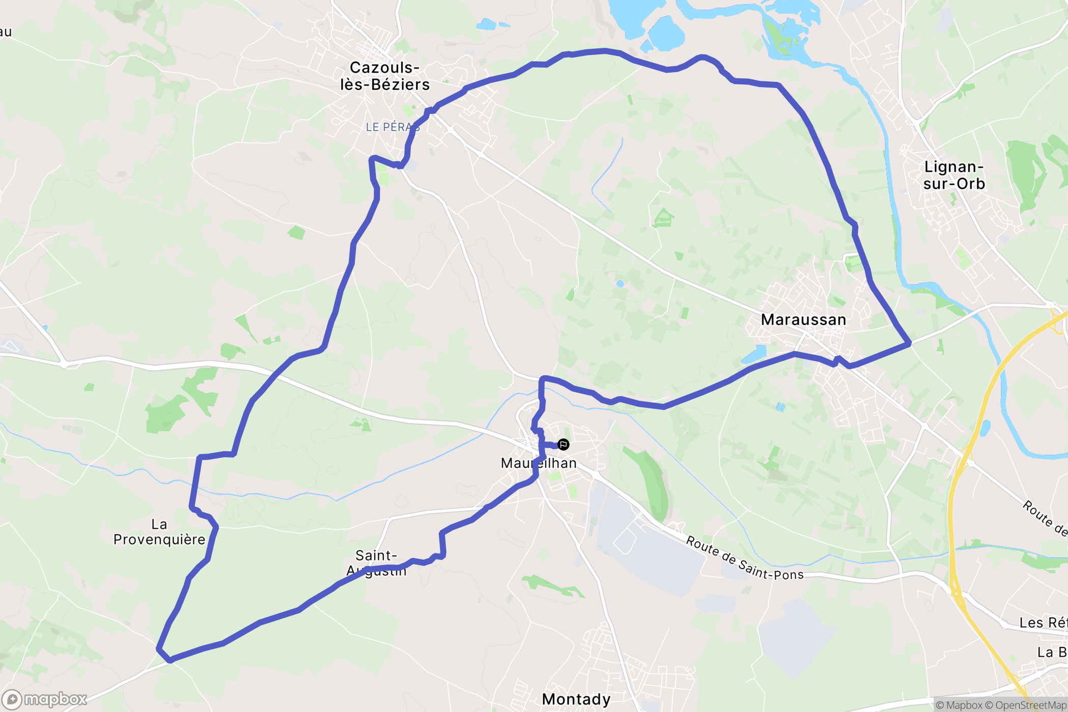 Maureilhan : carte du parcours de randonnée - France