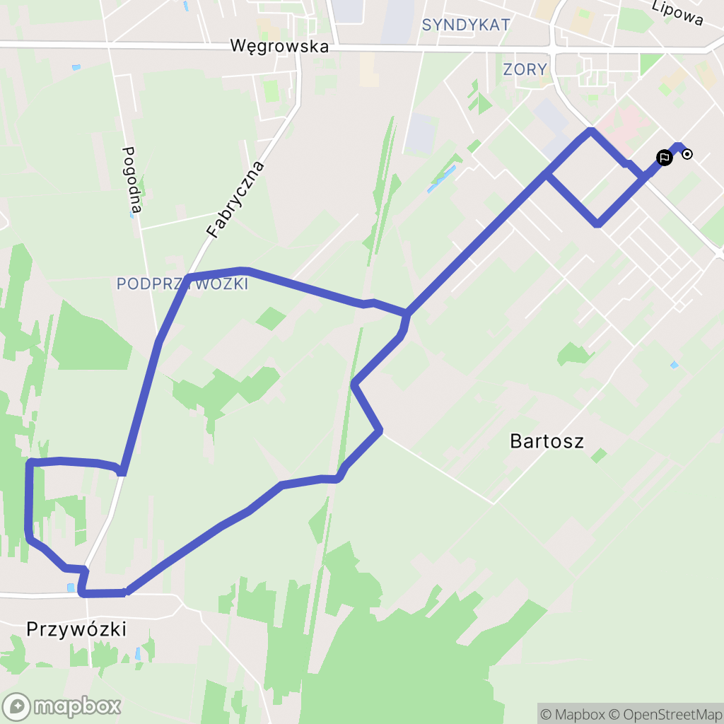 Sokołów Podlaski: mapa trasy - Poland