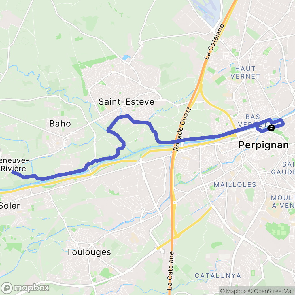 Perpignan : carte du parcours de randonnée - France