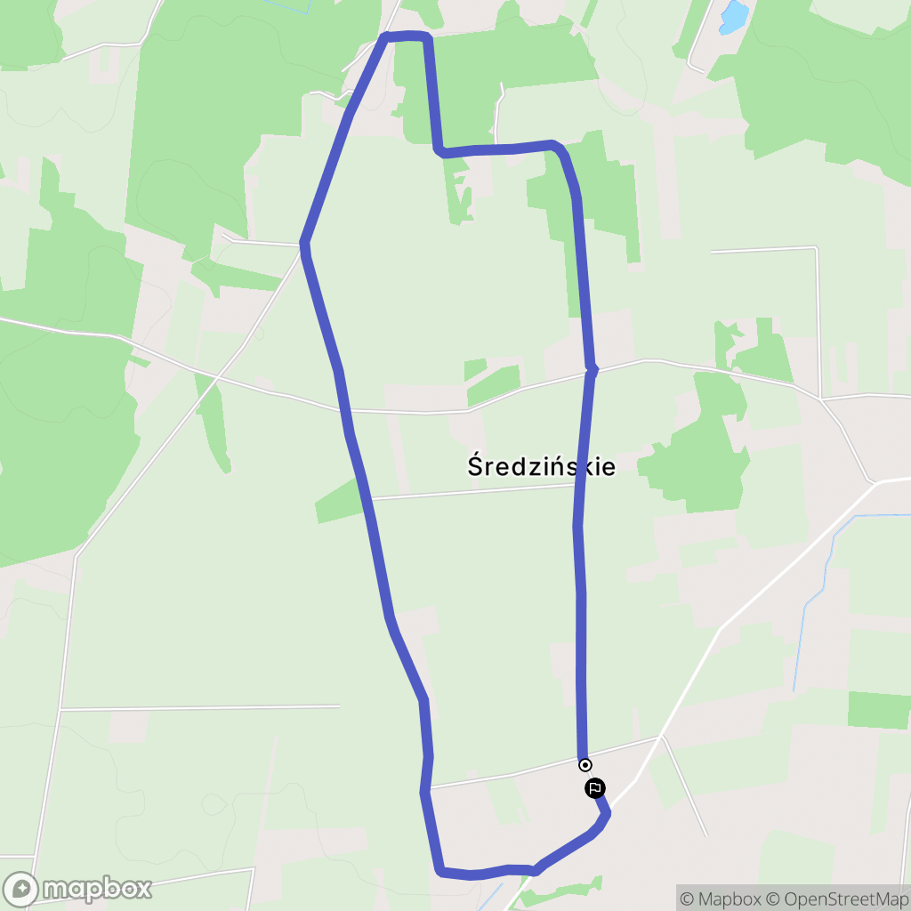Średzińskie: mapa trasy - Poland