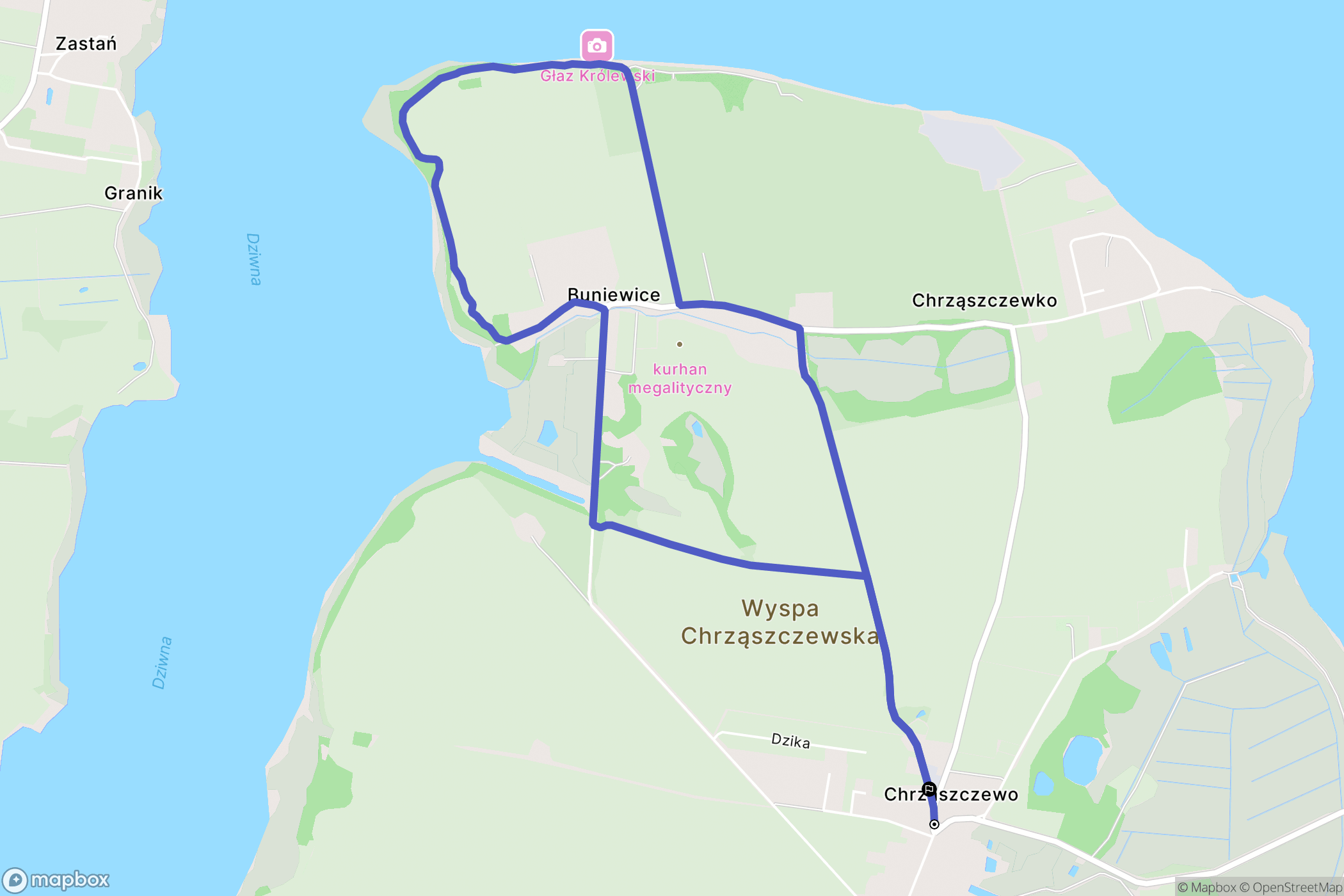 Chrząszczewo: mapa trasy - Poland