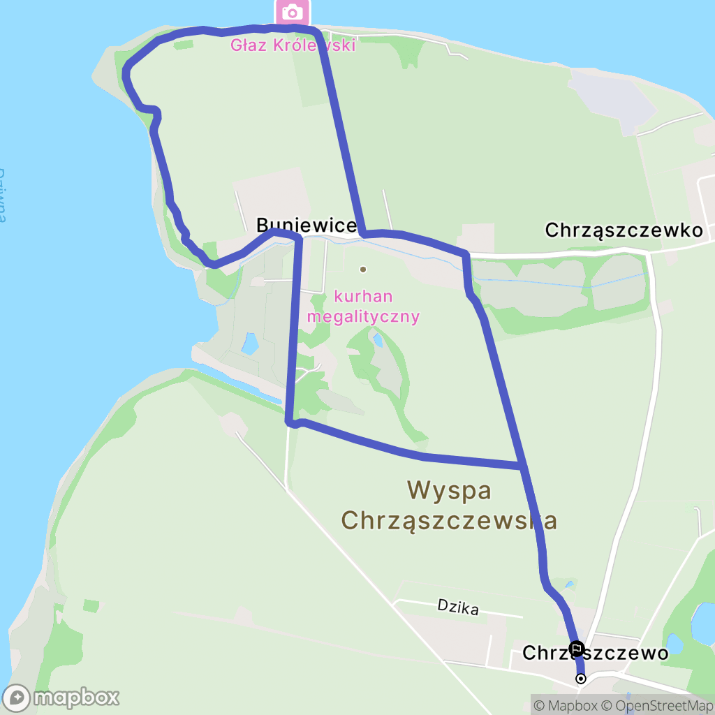 Chrząszczewo: mapa trasy - Poland
