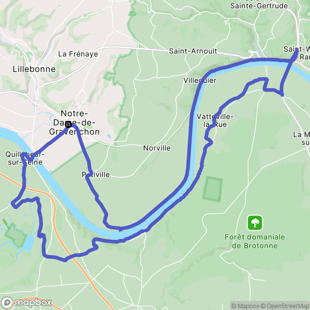 Port-Jérôme-sur-Seine : carte du parcours de randonnée - France