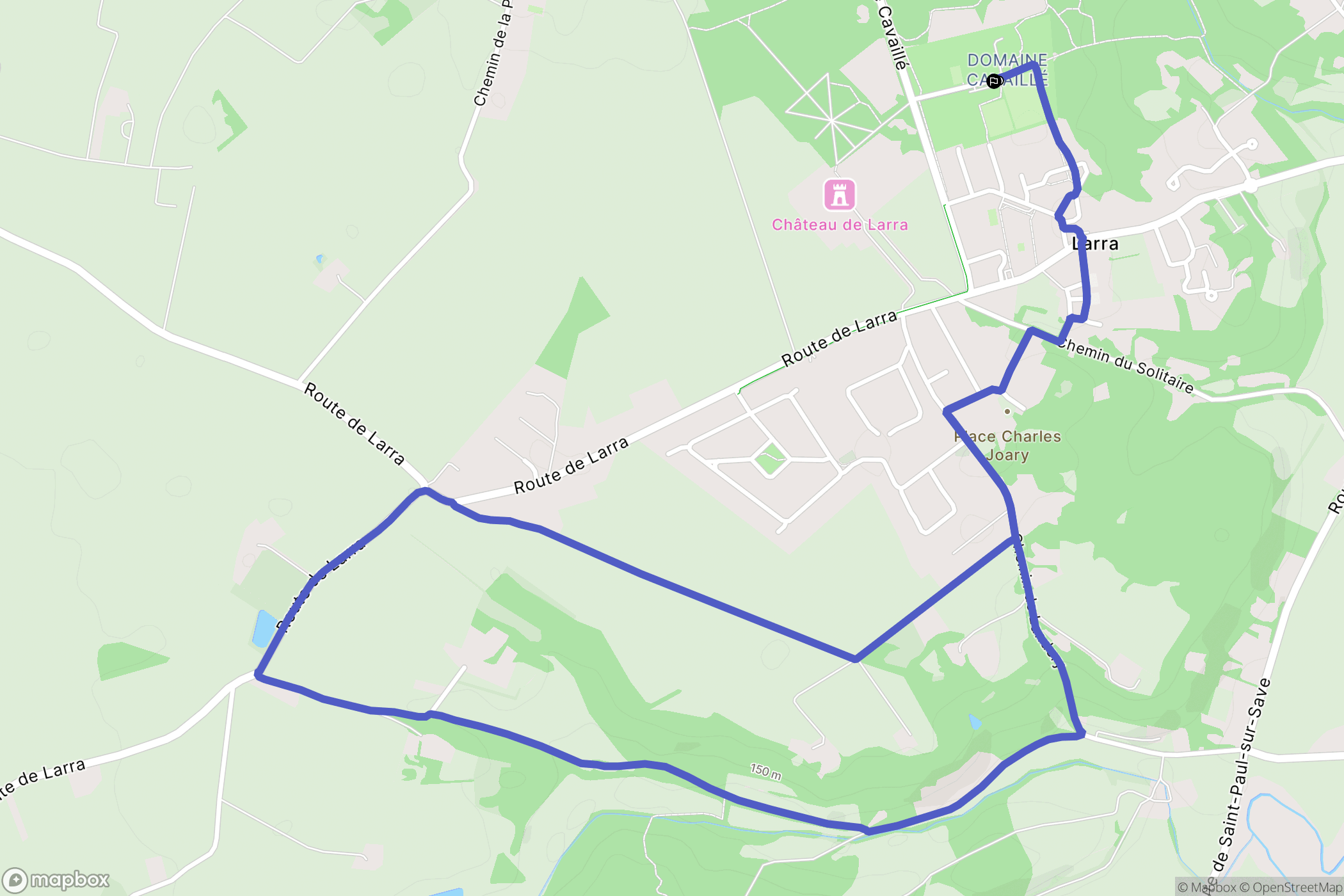 Larra : carte du parcours de randonnée - France