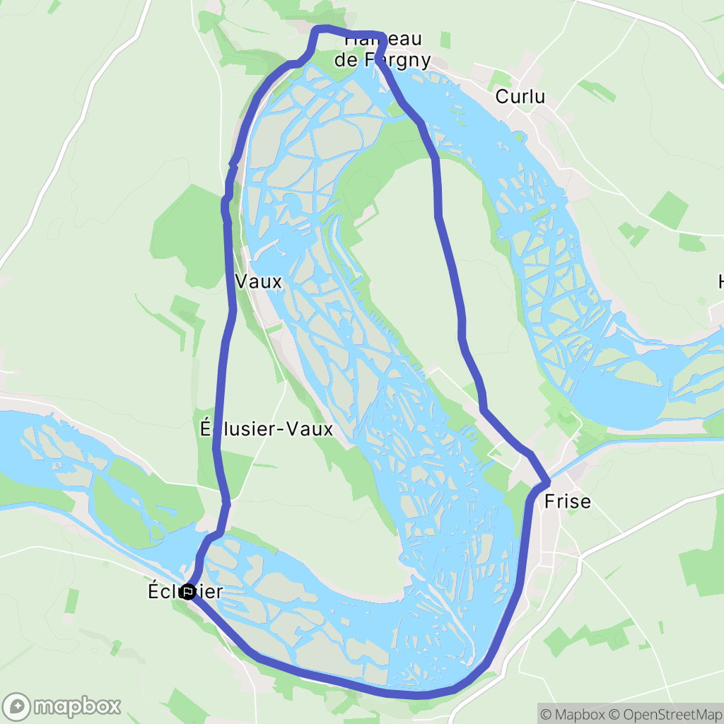 Éclusier-Vaux : carte du parcours de randonnée - France