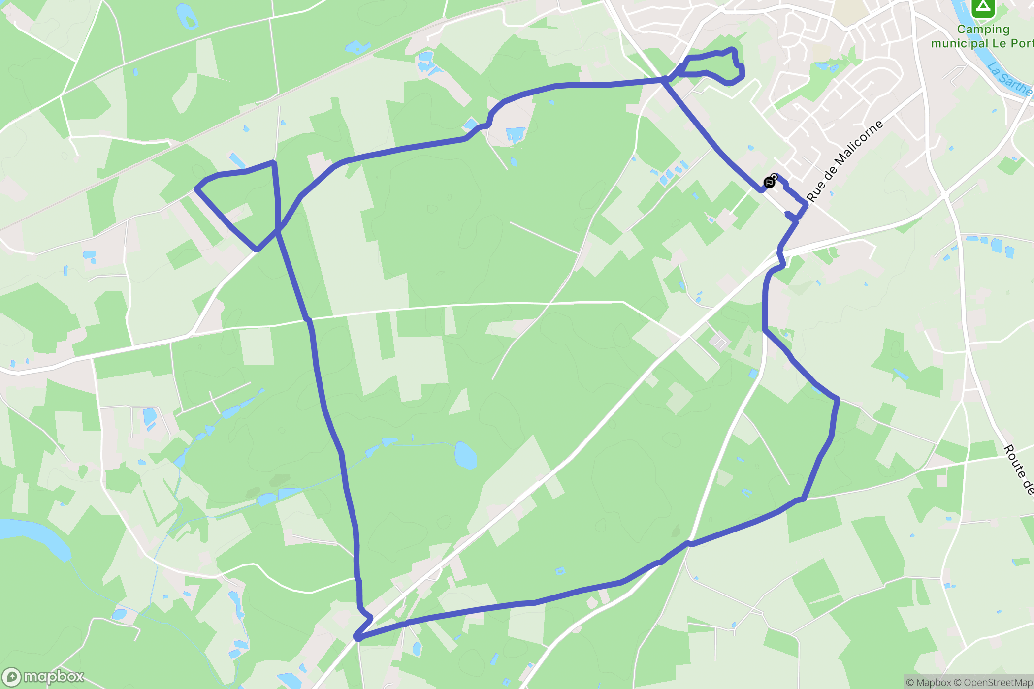 La Suze-sur-Sarthe : carte du parcours de randonnée - France