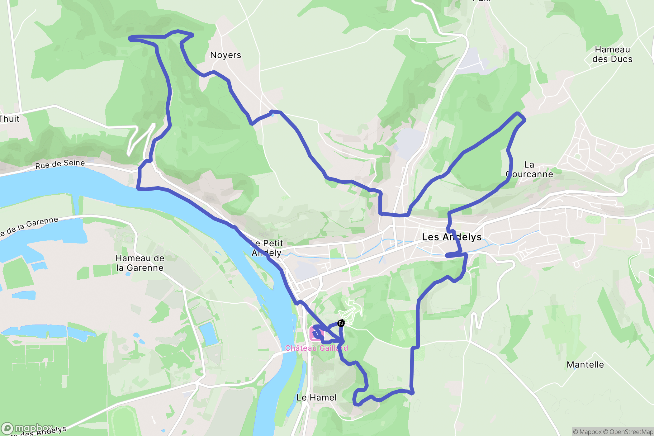 Les Andelys : carte du parcours de randonnée - France