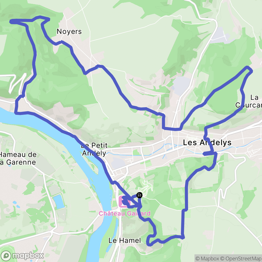 Les Andelys : carte du parcours de randonnée - France
