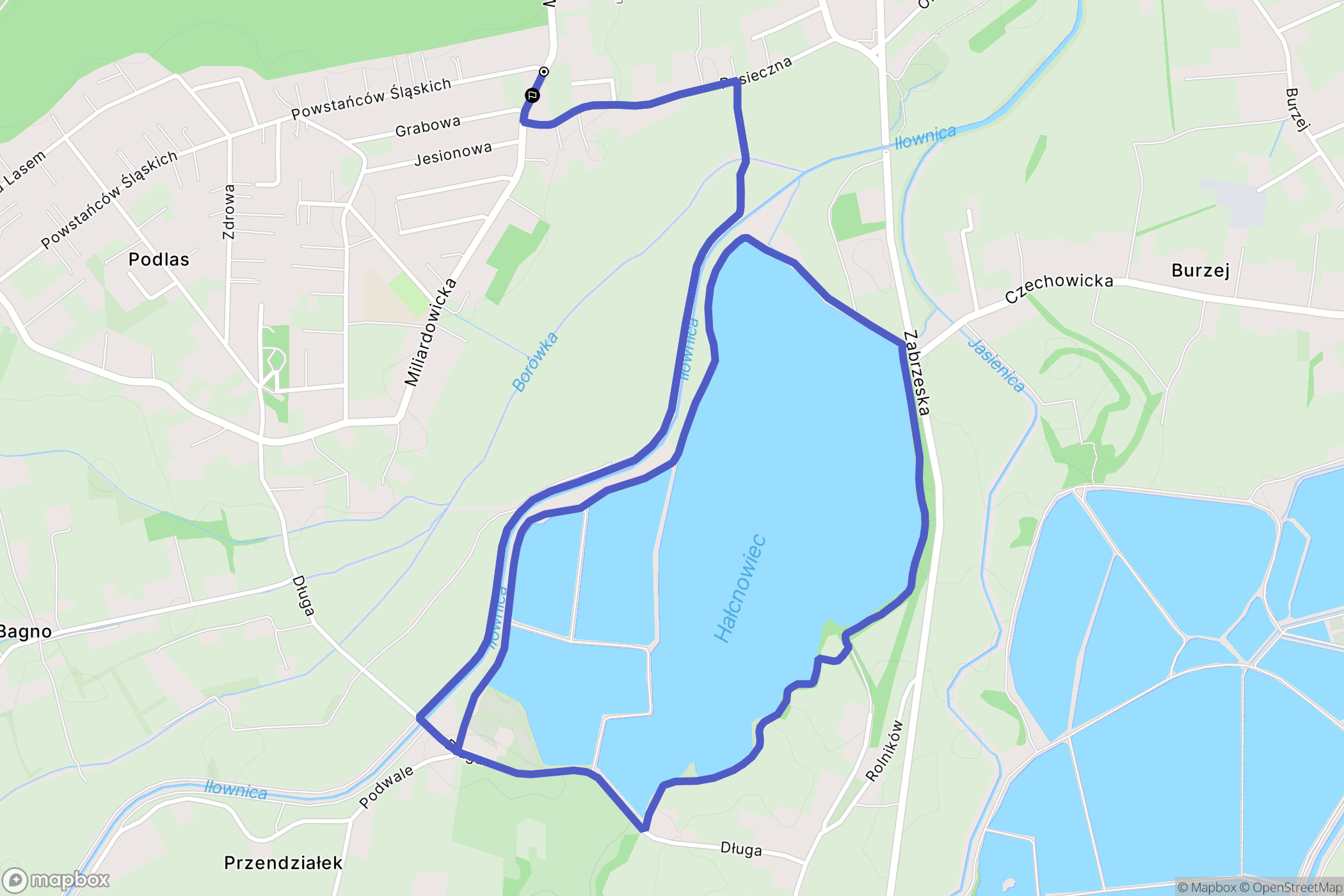 Ligota: mapa trasy - Poland