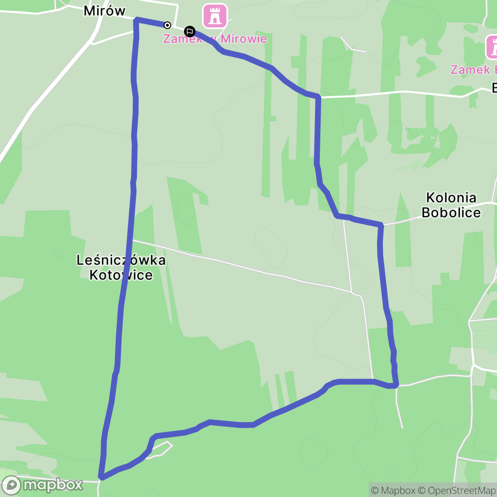 Mirów: mapa trasy - Poland