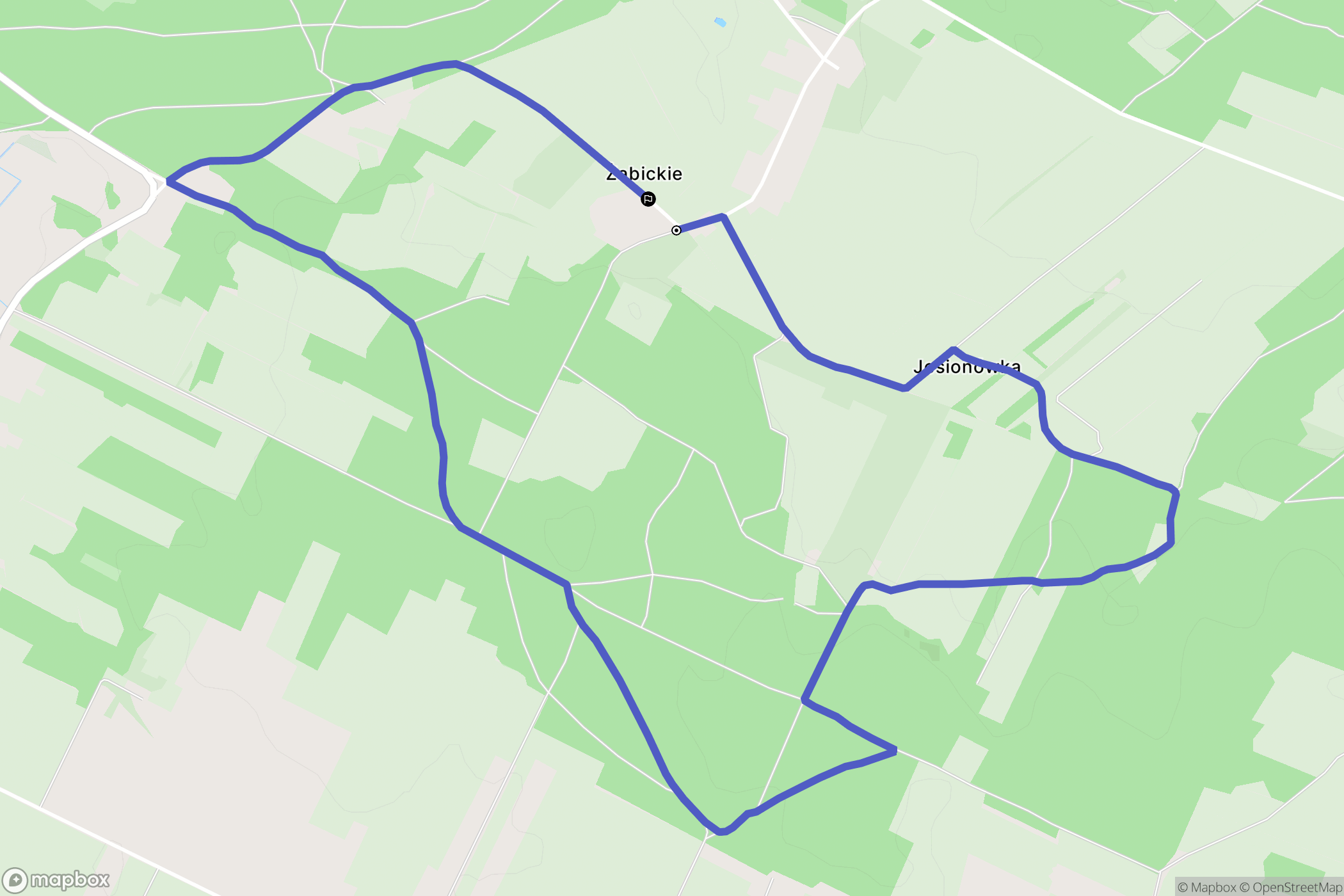 Żabickie: mapa trasy - Poland