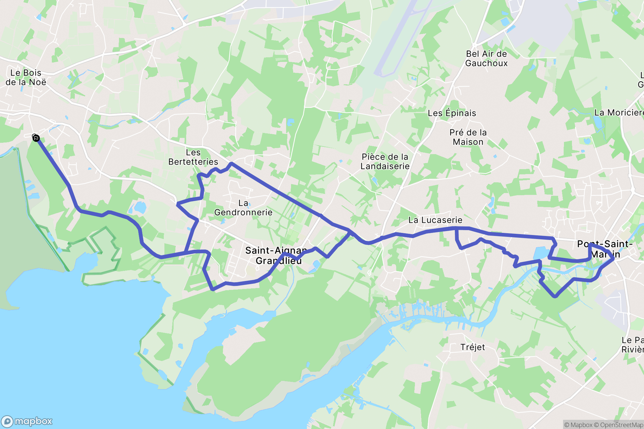 Bouaye : carte du parcours de randonnée - France
