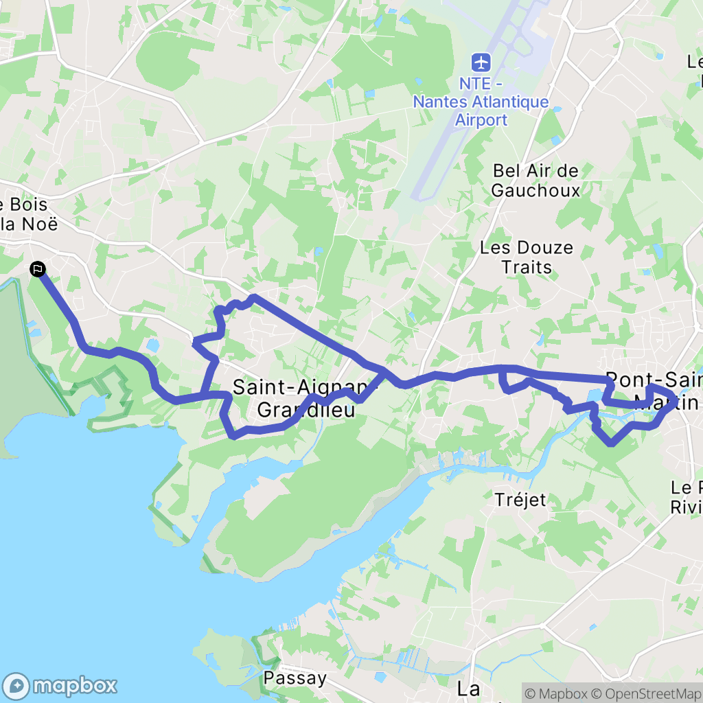 Bouaye : carte du parcours de randonnée - France
