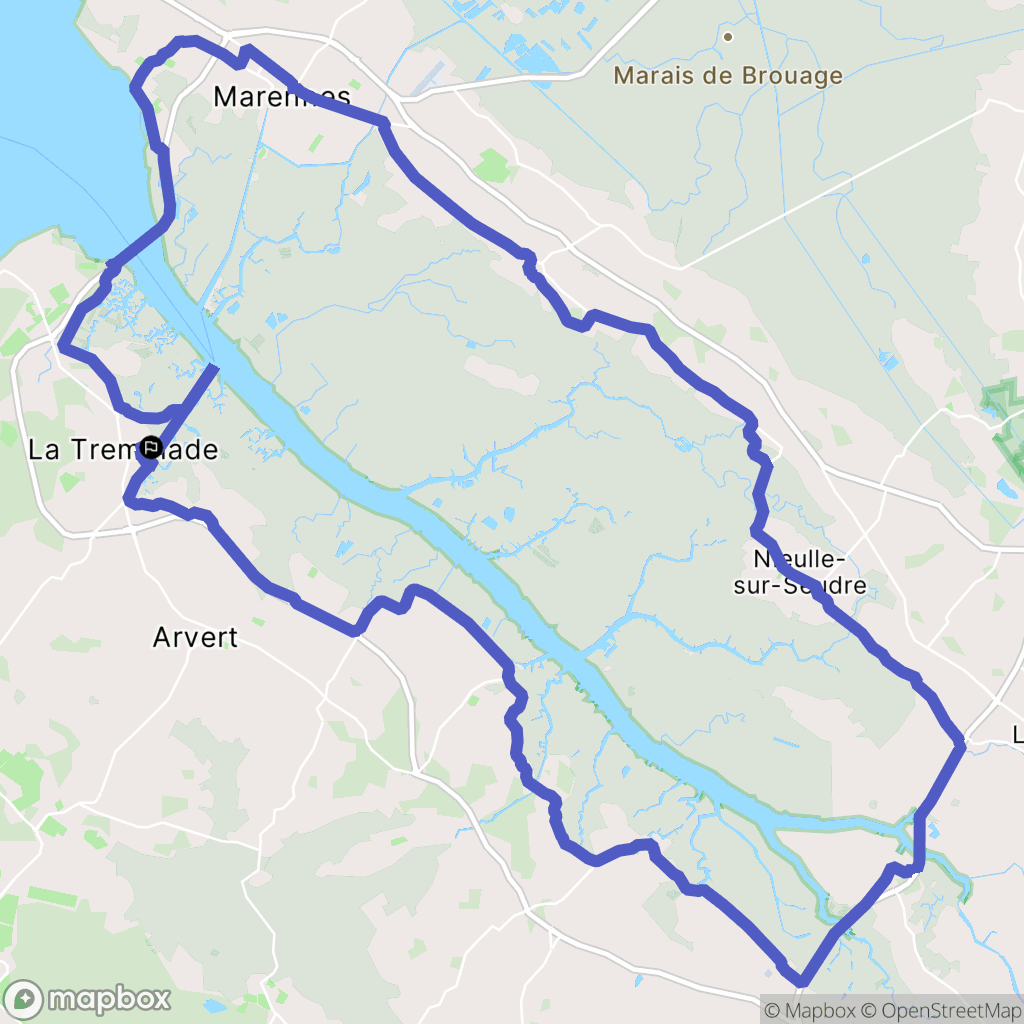 La Tremblade : carte du parcours de randonnée - France