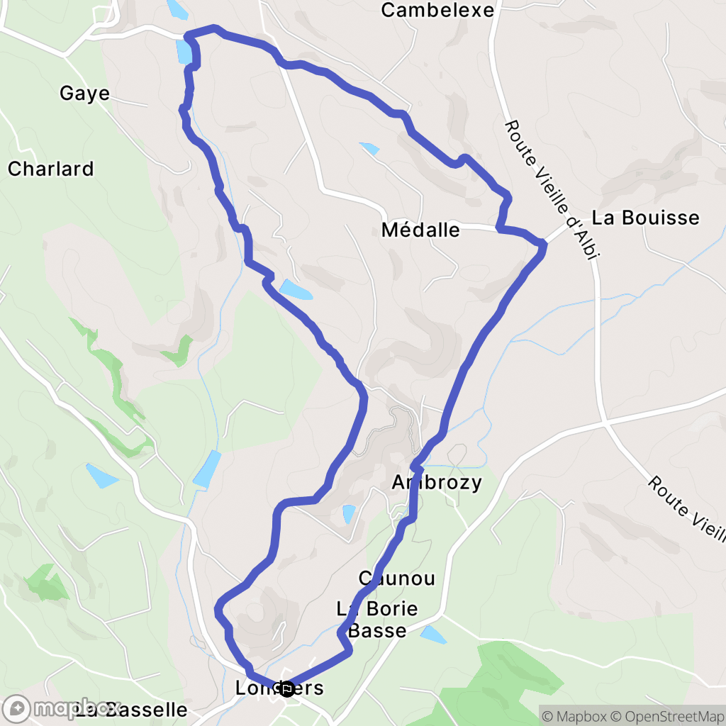 Lombers : carte du parcours de randonnée - France