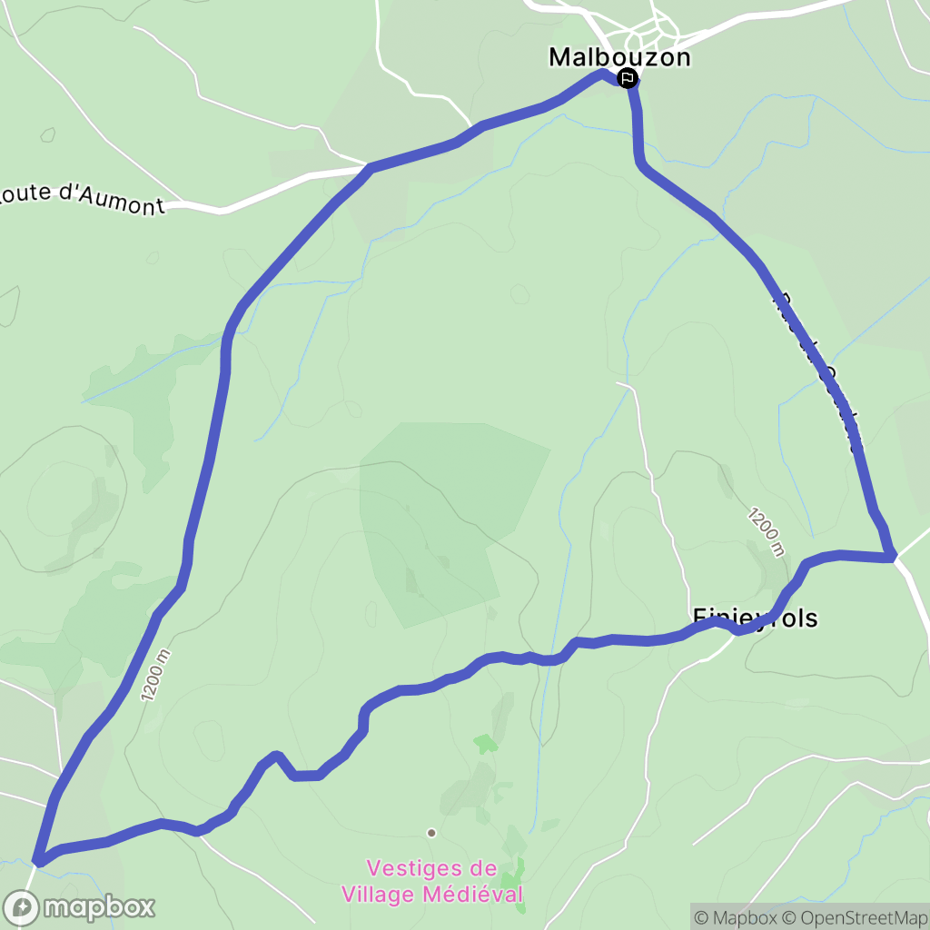 Prinsuéjols-Malbouzon : carte du parcours de randonnée - France