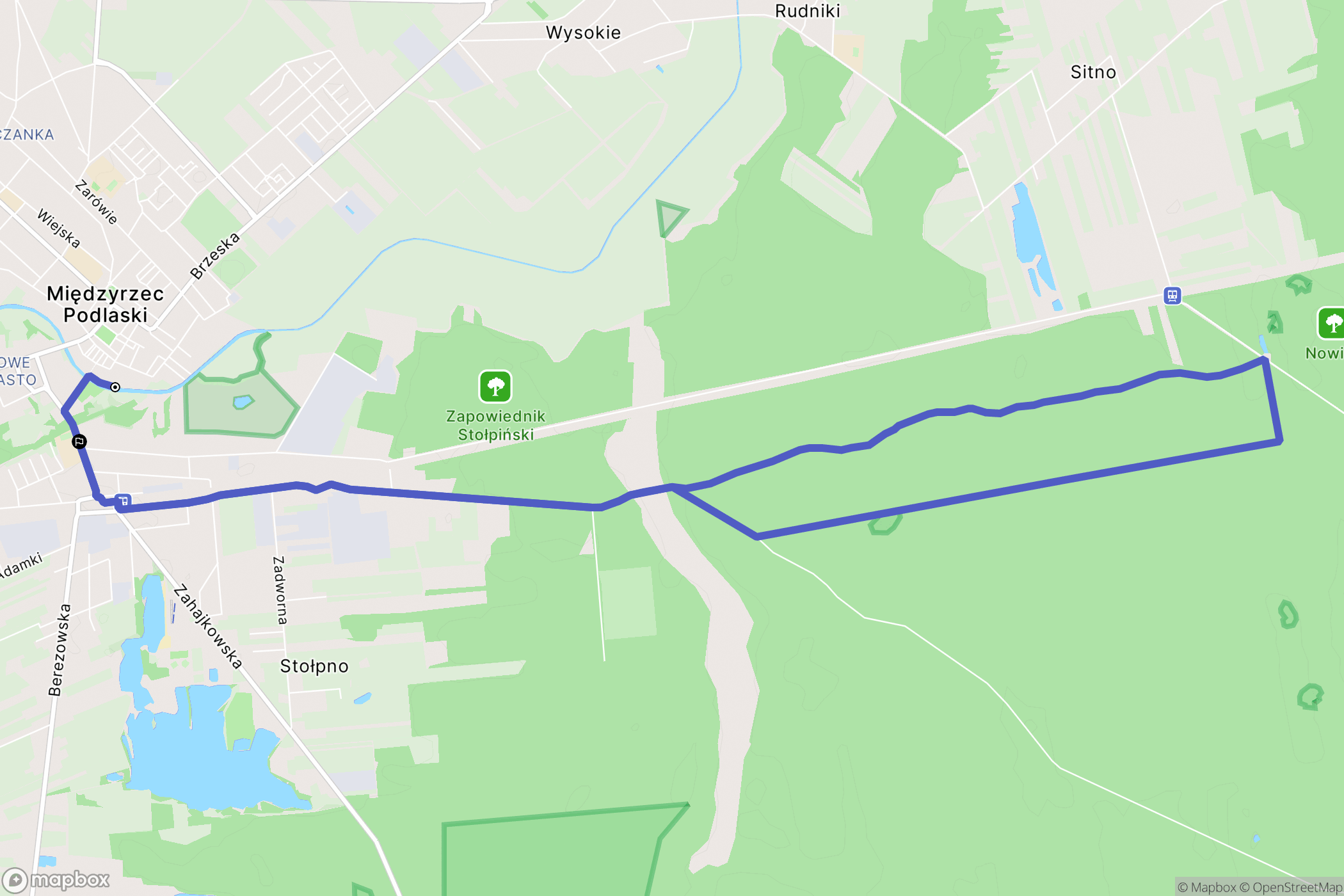 Międzyrzec Podlaski: mapa trasy - Poland