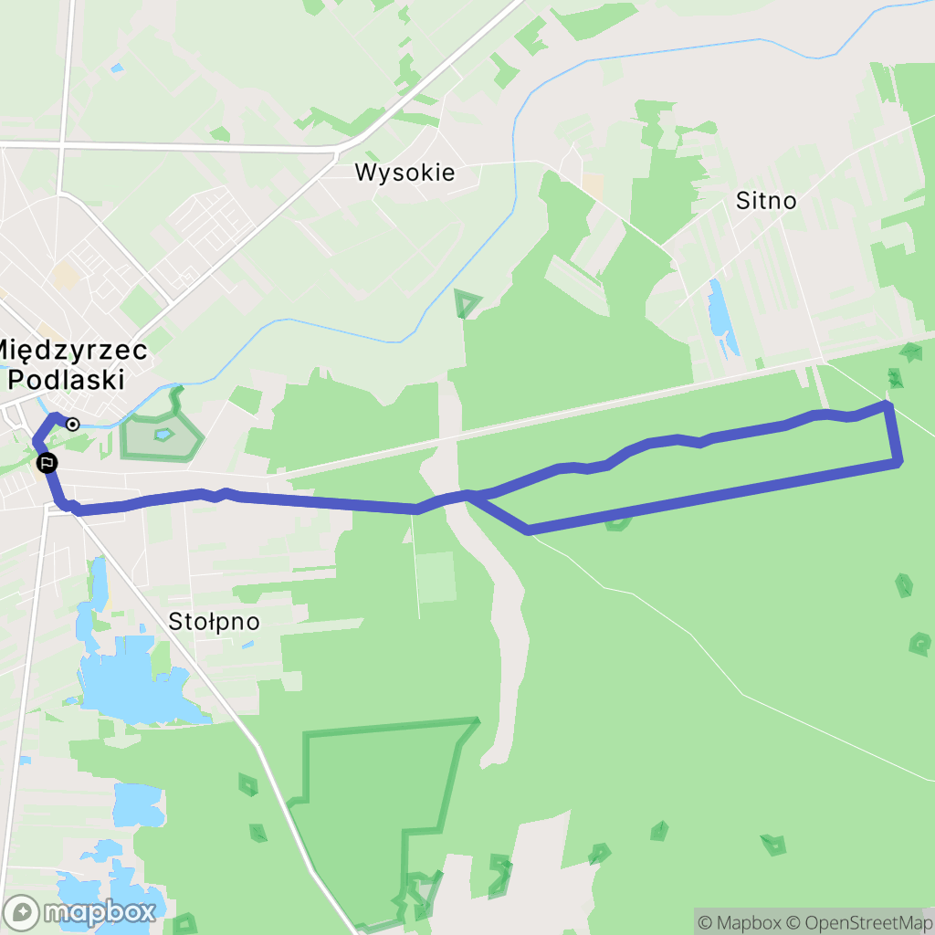 Międzyrzec Podlaski: mapa trasy - Poland