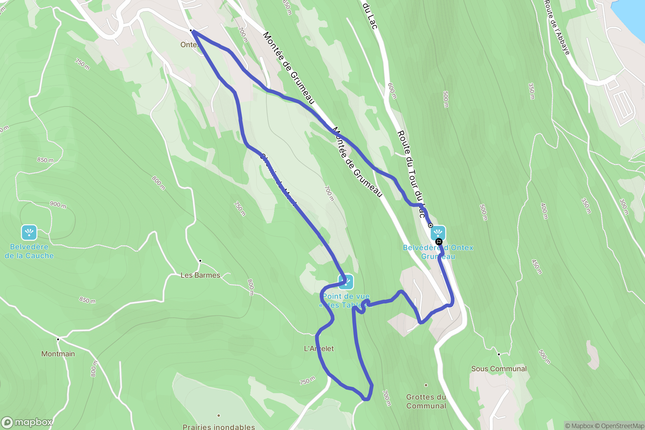 Ontex : carte du parcours de randonnée - France