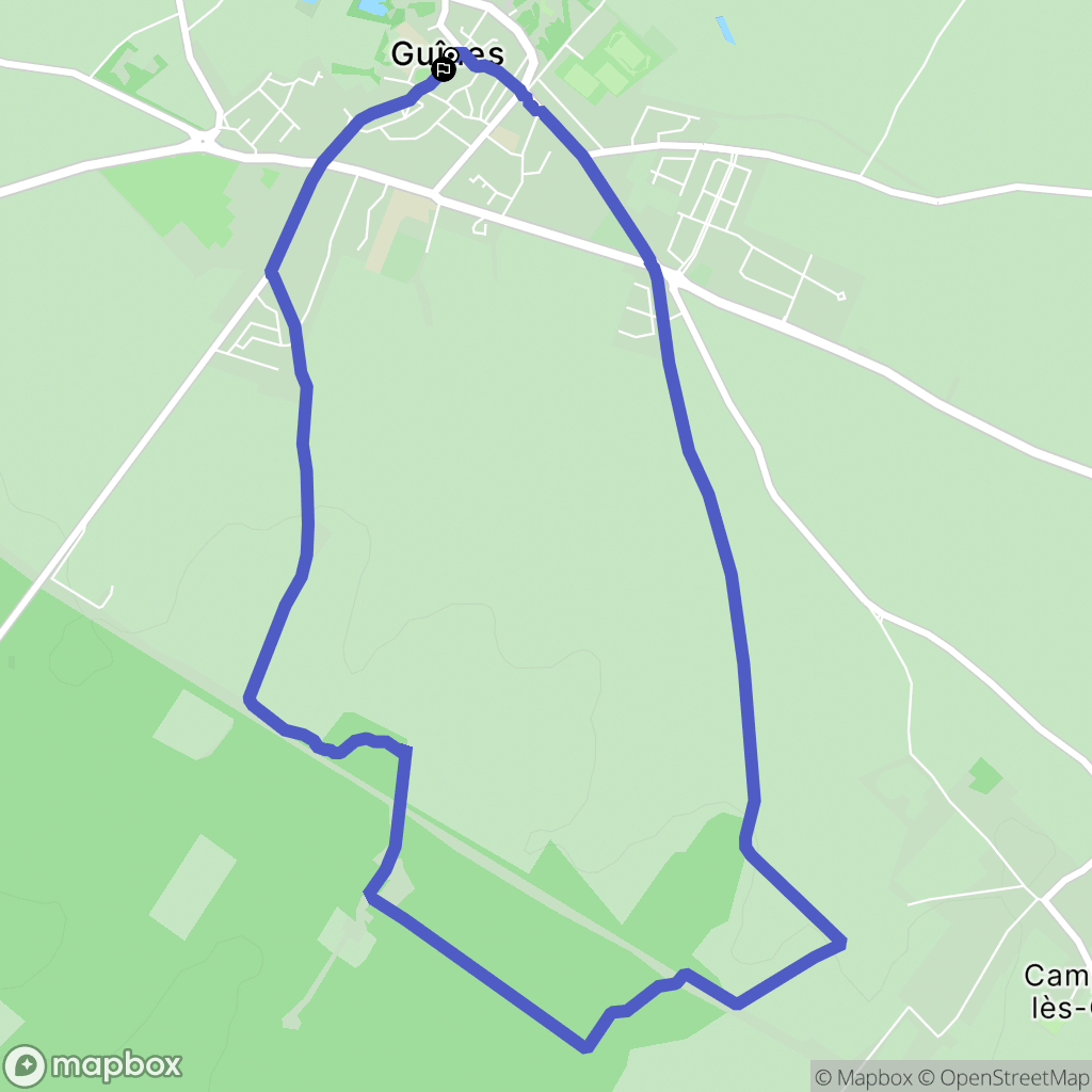 Guines : carte du parcours de randonnée - France