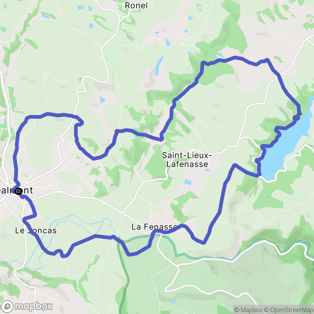 Réalmont : carte du parcours de randonnée - France