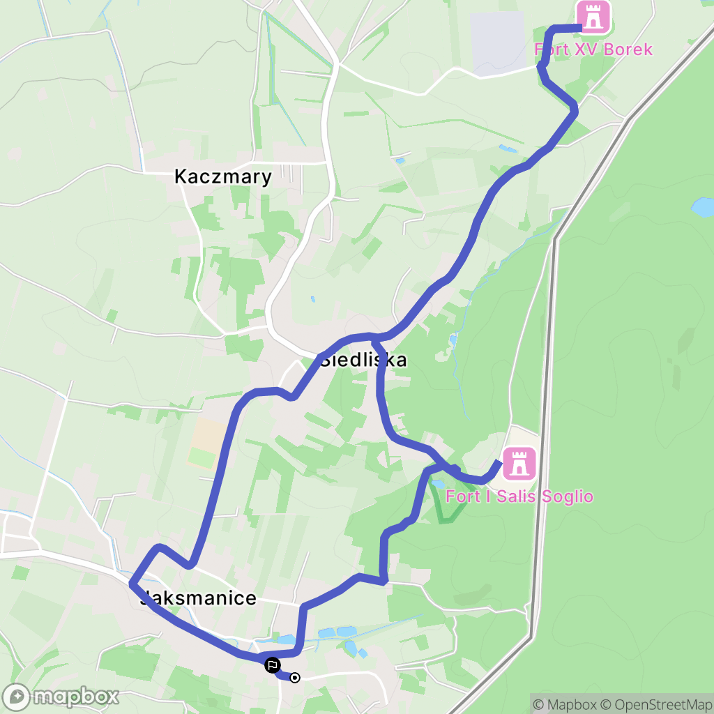 Jaksmanice: mapa trasy - Poland