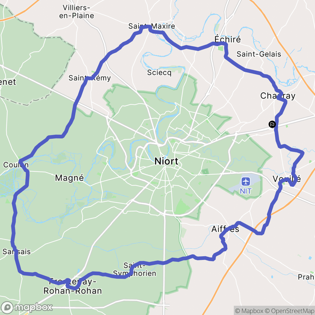 Chauray : carte du parcours de randonnée - France