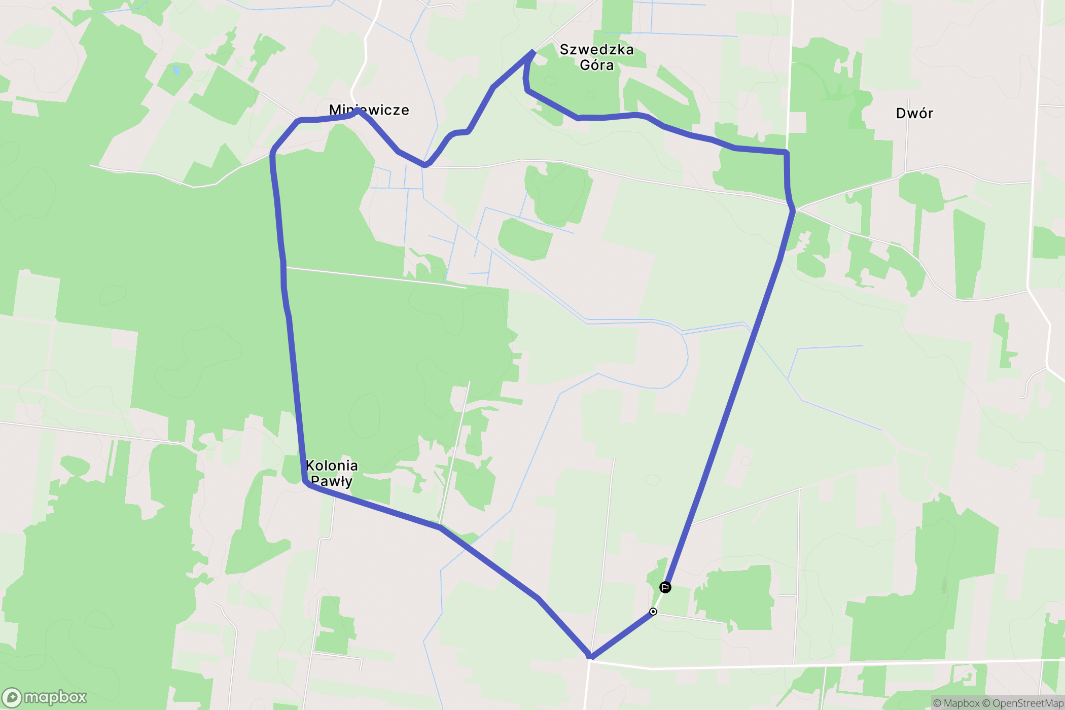 Pawły: mapa trasy - Poland