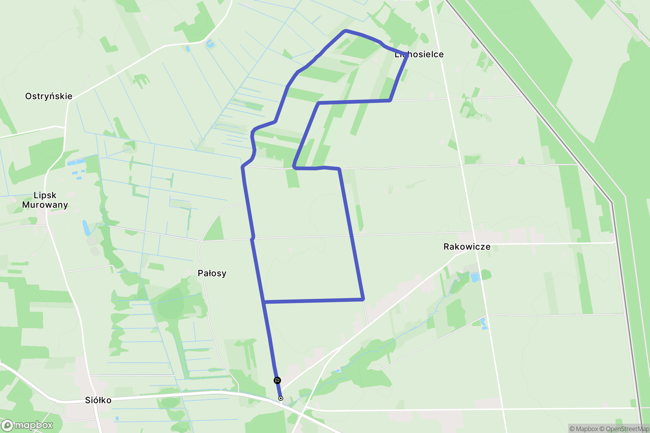 Rakowicze: mapa trasy - Poland