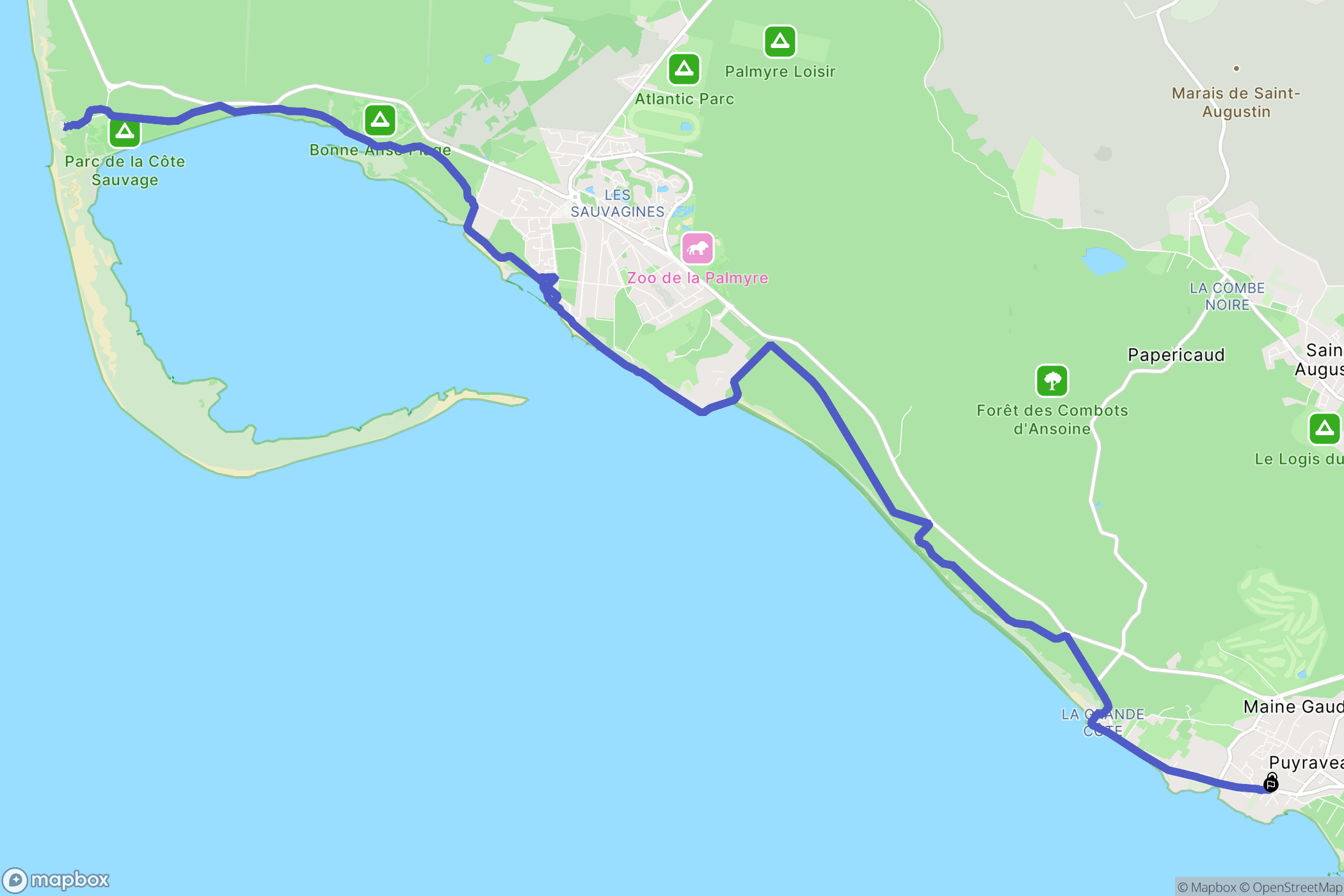 Saint-Palais-sur-Mer : carte du parcours de randonnée - France